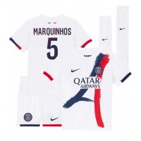 Camiseta Paris Saint-Germain Marquinhos #5 Segunda Equipación Replica 2024-25 para niños mangas cortas (+ Pantalones cortos)